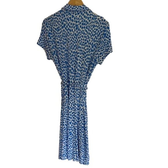 Isaac Mizrahi Blue and White Knit Dress Medium - Picture 3 of 5